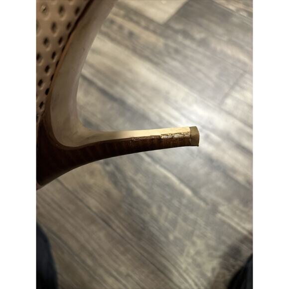 Ann Taylor Nude Leather Perforated Heels, Size 10, Almond Toe - Picture 5 of 7